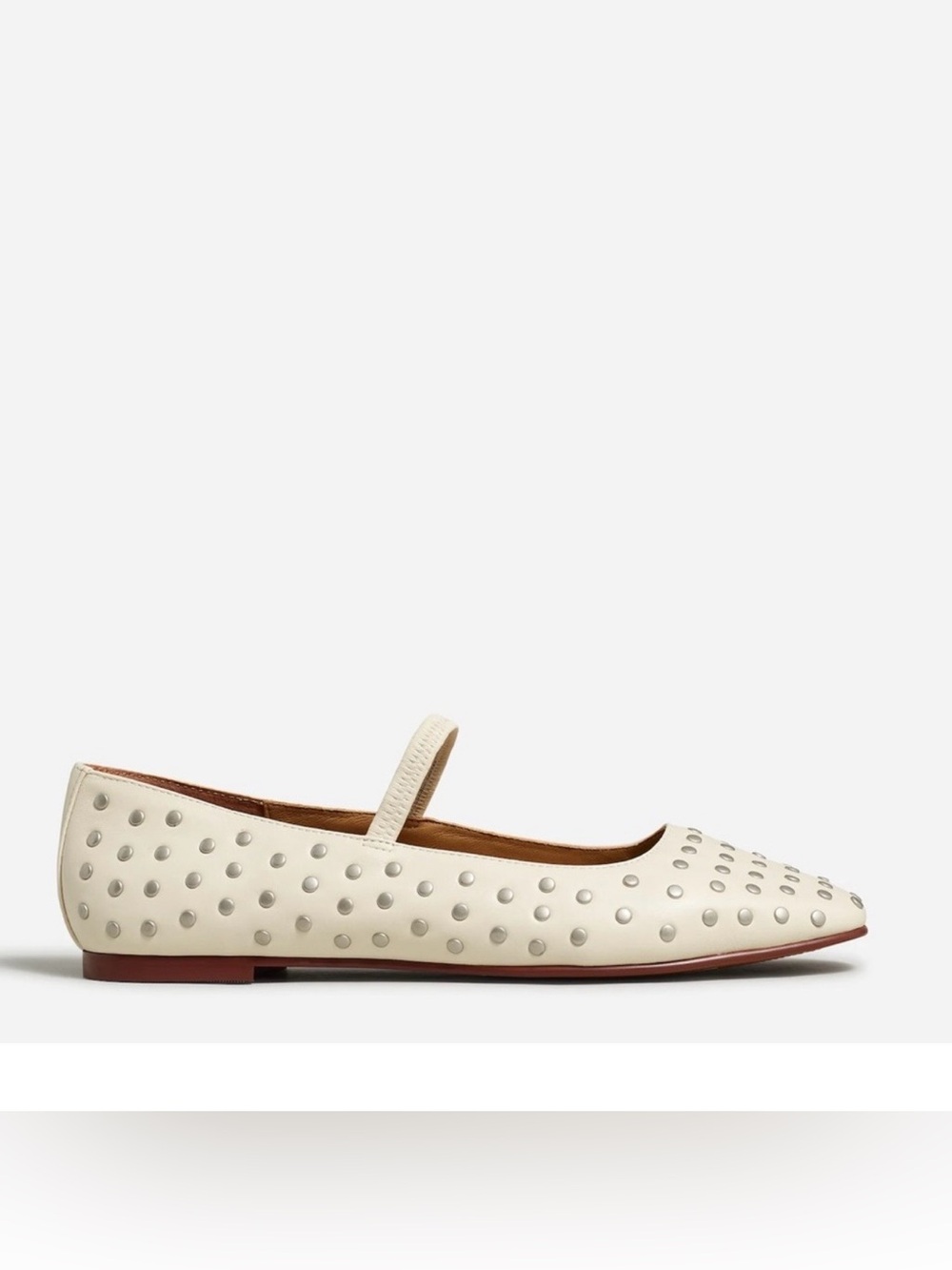 Madewell Ecru Studded Mary Jane Flats 8
